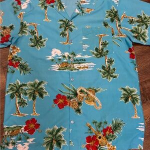 Vintage Hawaiian Shirt - Tropical Blue Hawaiian Shirt - Medium Pacific&Co Vintag